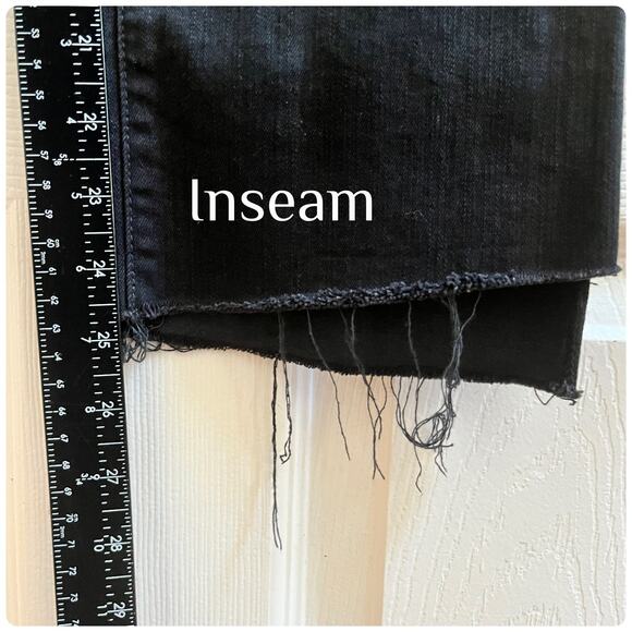 Mother Not Guilty Black Size 31 The Insider Step Fray Jean 25 Inch Inseam $228 - Picture 11 of 13